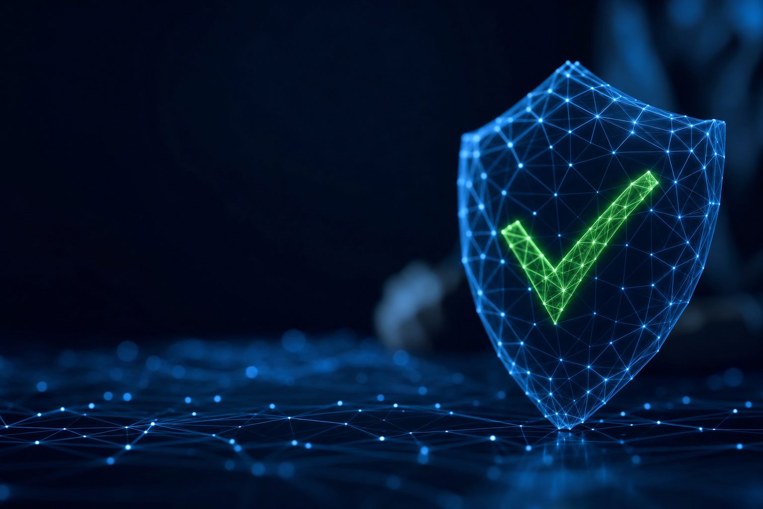 Abstract geometric shield representing verification and trust